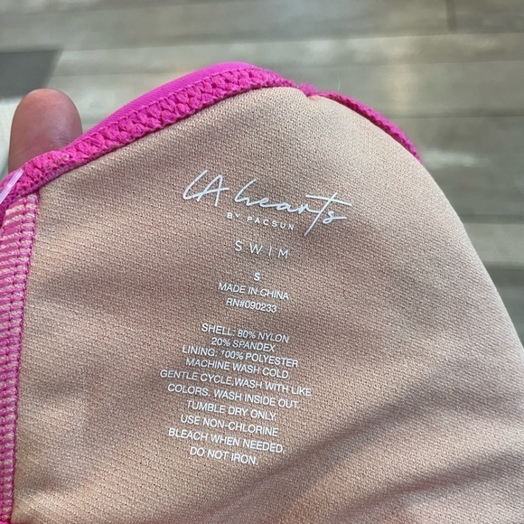 La Hearts By Pac Sun Size Small Pink Bikini Top New With Tags - Picture 4 of 6